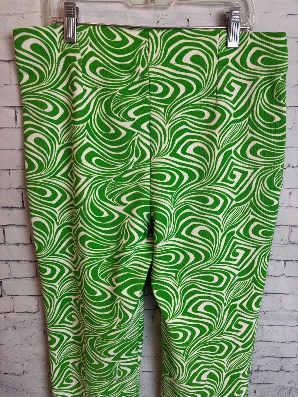 Garage Odessa Green Retro Swirl Flare Pants Size Medium Vintage-inspired 70’s - Picture 9 of 15
